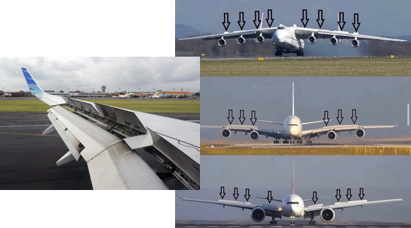 Como os aviões param: Freios, Spoilers e Segurança no Pouso:  Spoilers armados durante a aterrissagem